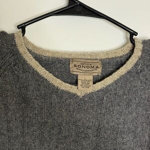 Sonoma Charcoal and Cream Knit Pullover